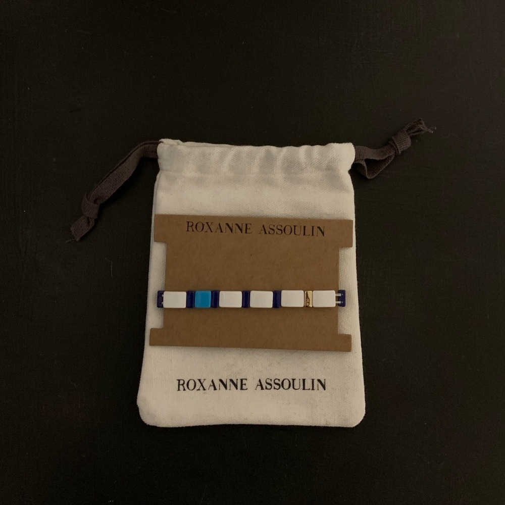 Blue and White Roxanne Assoulin Enamel Bracelet